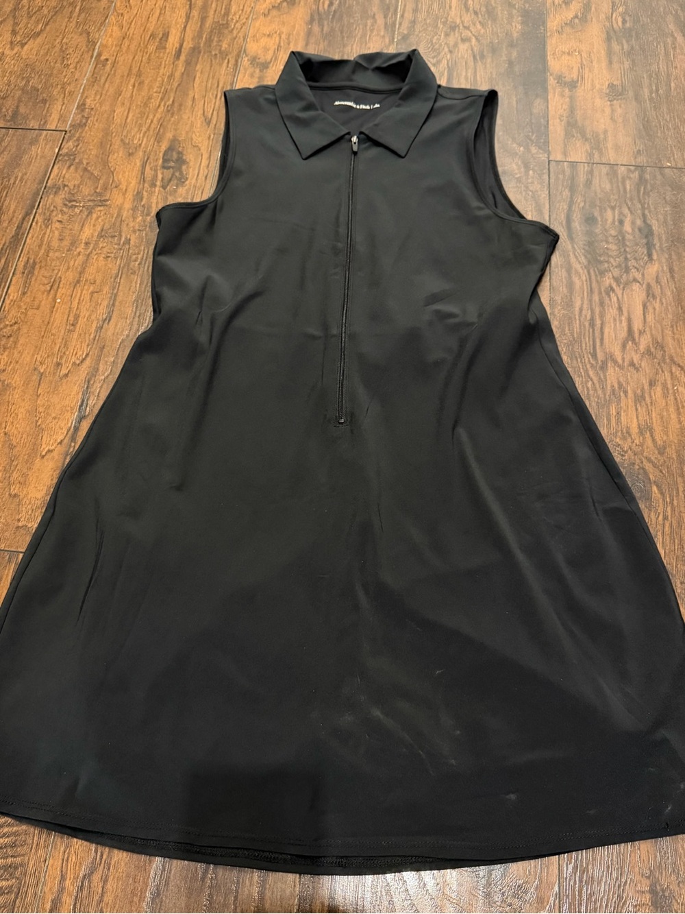 Abercrombie & Fitch Sleeveless Black Zip-Front Athletic Dress